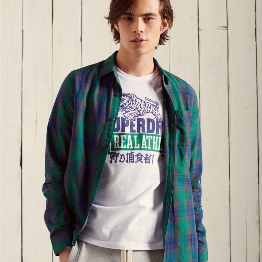 Mens SUPERDRY trade 54 mark plaid button up shirt